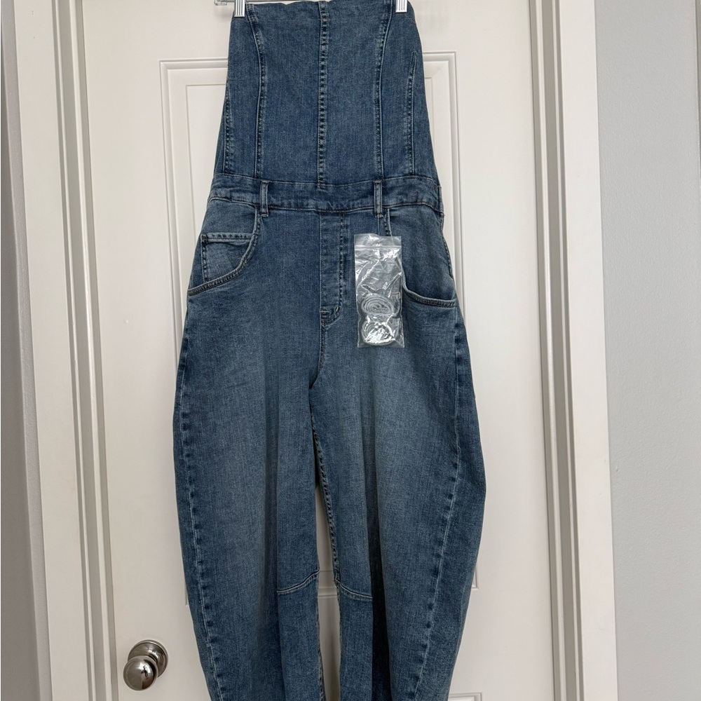 We The Free Indigo Strapless Denim Jumpsuit
